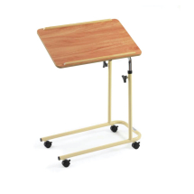 L Style Over Bed Table with Wheels