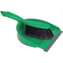 Dustpan & Soft Hand Brush Green