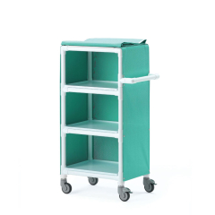 3 Shelf Green Linen Distribution Cart