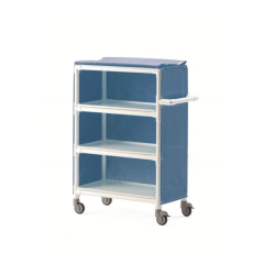3 Shelf Blue Linen Distribution Cart